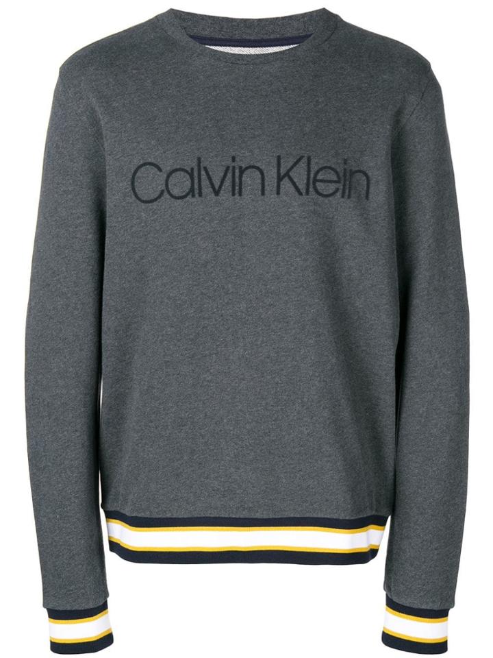 Calvin Klein Striped Trim Sweatshirt - Grey