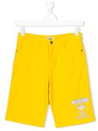 Moschino Kids Logo Print Casual Shorts - Yellow & Orange