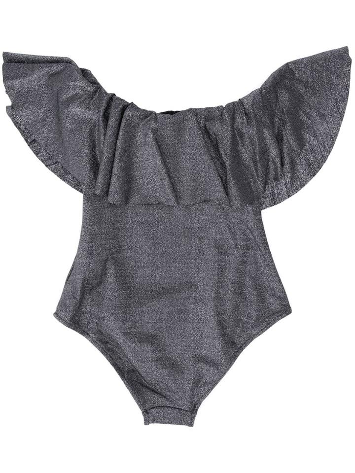 Mc2 Saint Barth Kids Off-the-shoulder Swimsuit - Metallic