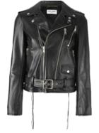 Saint Laurent Classic Motorcycle Jacket, Women's, Size: 44, Black, Cupro/cotton/lamb Skin