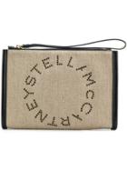 Stella Mccartney Eyelet Logo Clutch - Brown