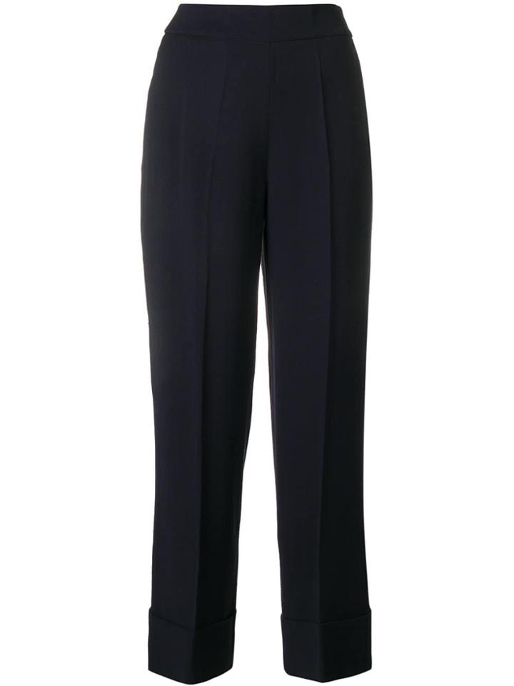 Incotex Wide Leg Cropped Trousers - Blue