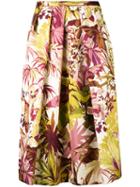 Eggs - Floral Pleated Skirt - Women - Polyester/acetate/viscose - 44, Nude/neutrals, Polyester/acetate/viscose
