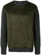 Roberto Collina Crew Neck Fur Jumper - Green