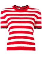 Miu Miu Striped Knit T-shirt - Red