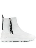 Hogan Side Zip Ankle Boots - White