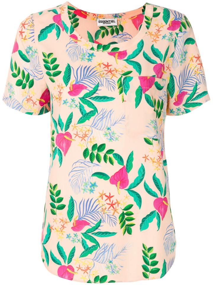 Essentiel Antwerp Floral Print T-shirt - Yellow & Orange