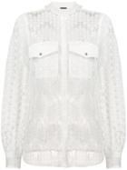 Just Cavalli Sheer Embroidered Blouse - White