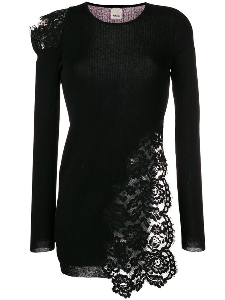 Pinko Lace-panelled Sweater - Black