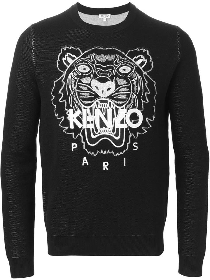 Kenzo - 'tiger' Sweater - Men - Cotton/virgin Wool - Xs, Black, Cotton/virgin Wool