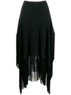 Stella Mccartney Asymmetric Fringed Skirt - Black