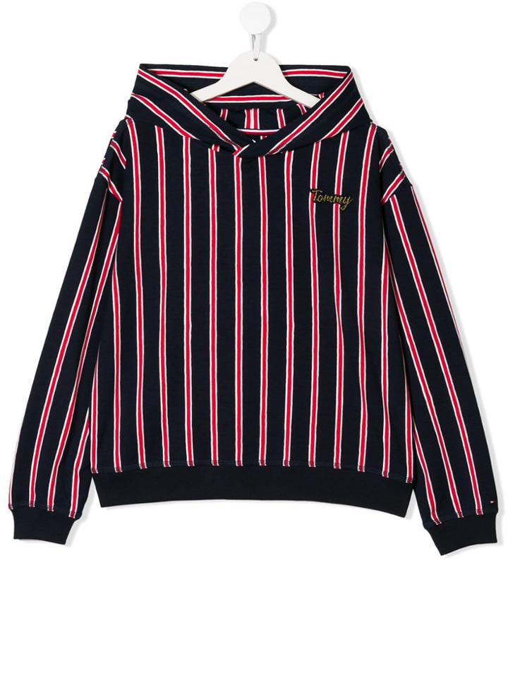 Tommy Hilfiger Junior Teen Striped Hoodie - Blue