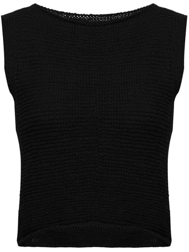 Voz Knitted Crop Top - Black