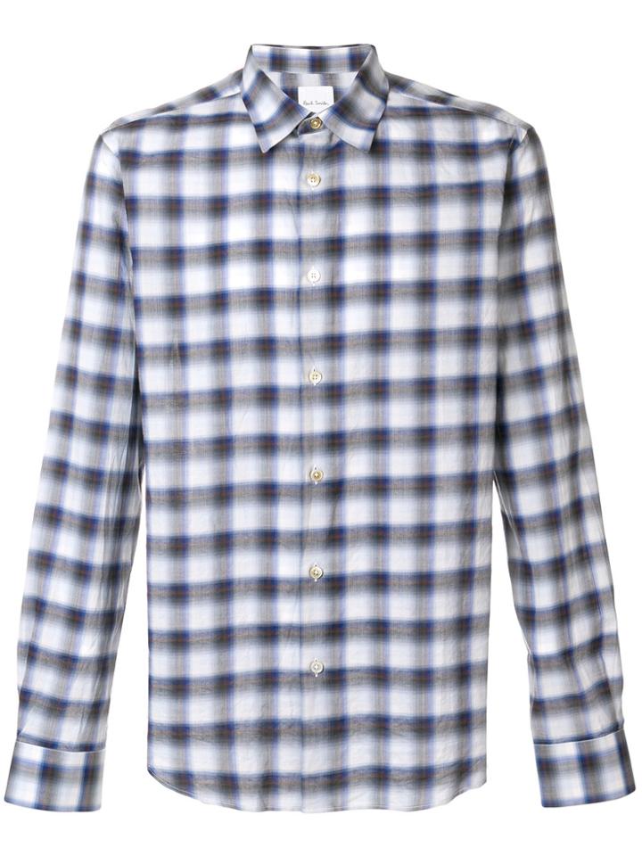 Paul Smith Checked Curved Hem Shirt - Multicolour