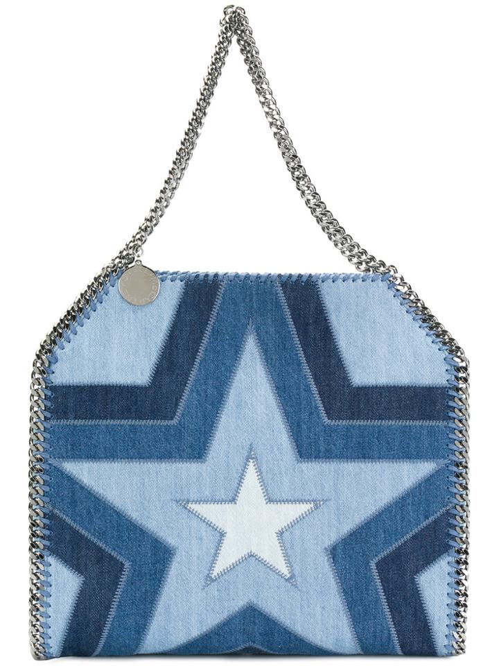 Stella Mccartney Falabella Star Denim Tote Bag - Blue