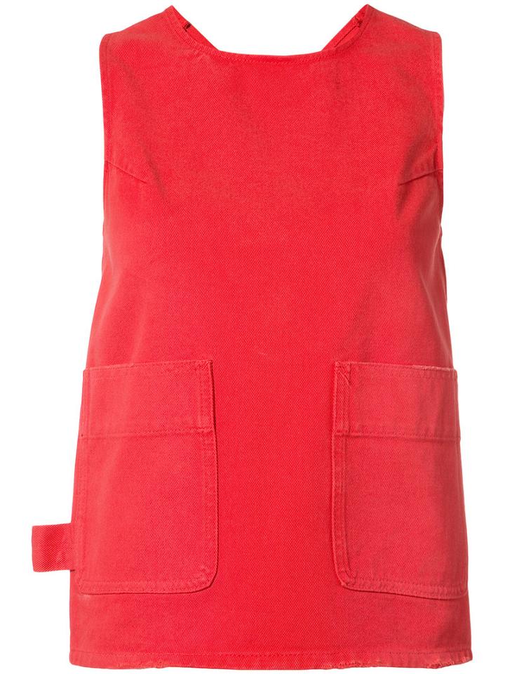 Mm6 Maison Margiela - Knotted Tank - Women - Cotton - 40, Red, Cotton