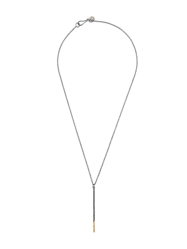 Melissa Joy Manning Large Stick Pendant With 3 Diamond Detail, Women's, Grey