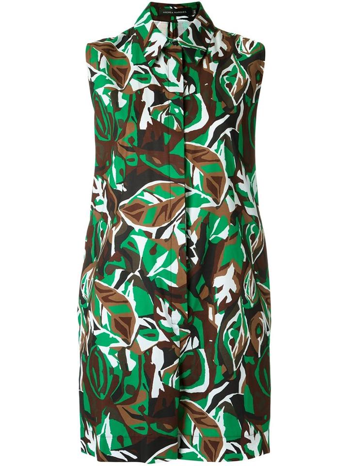 Andrea Marques Printed Playsuit, Women's, Size: 40, Green, Cotton