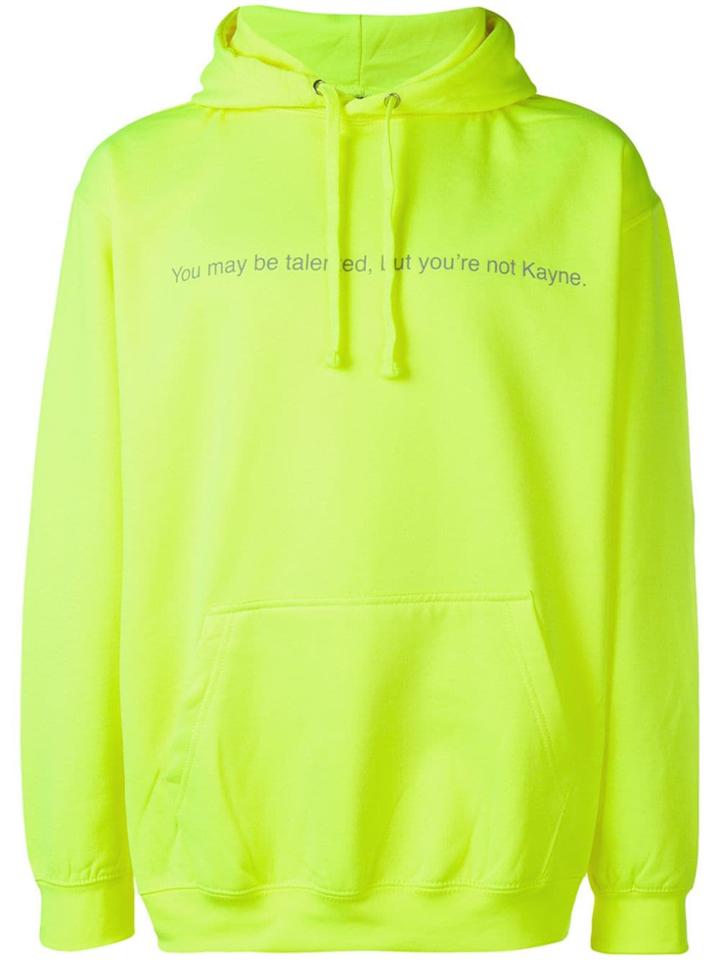 F.a.m.t. Slogan Print Hooded Sweatshirt - Yellow
