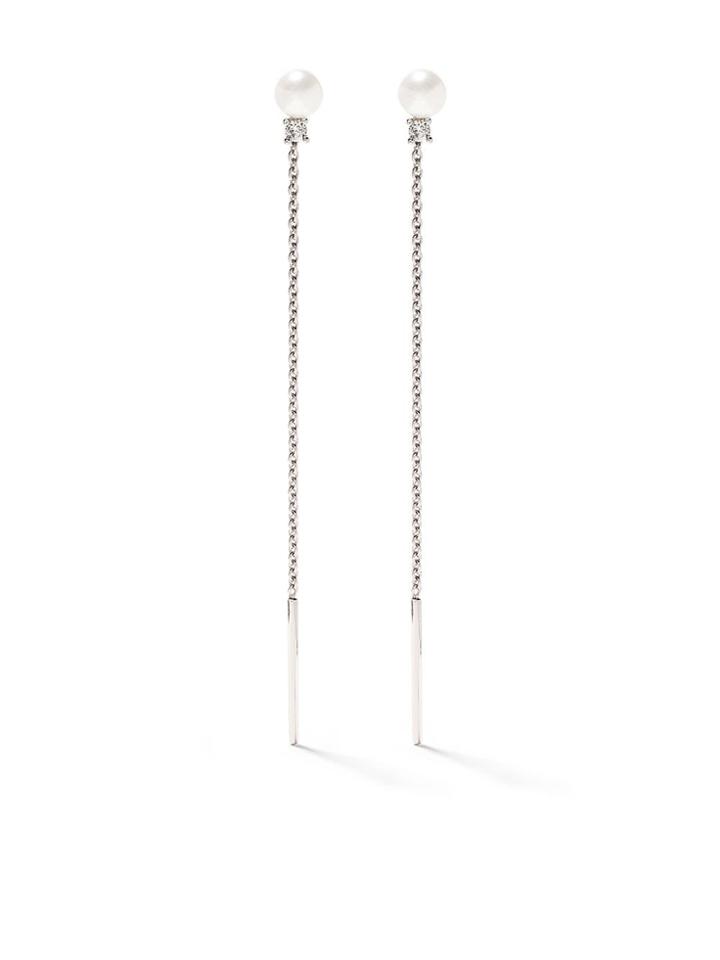 Yoko London 18kt White Gold Trend Diamond And Pearl Earrings - 7