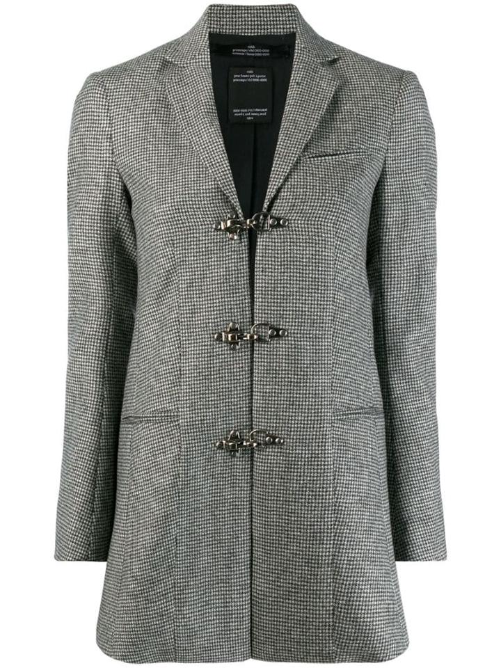 Rokh Puppytooth Duffle Single-breasted Jacket - Black