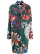 Tory Burch Floral Pattern Mid-length Coat - Green