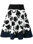 Alexander Mcqueen Floral A-line Skirt - Black