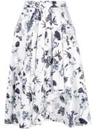 Jason Wu Collection Floral Print Skirt - White