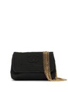 Chanel Pre-owned 1985-1990 Logo Chain Shoulder Bag - Black