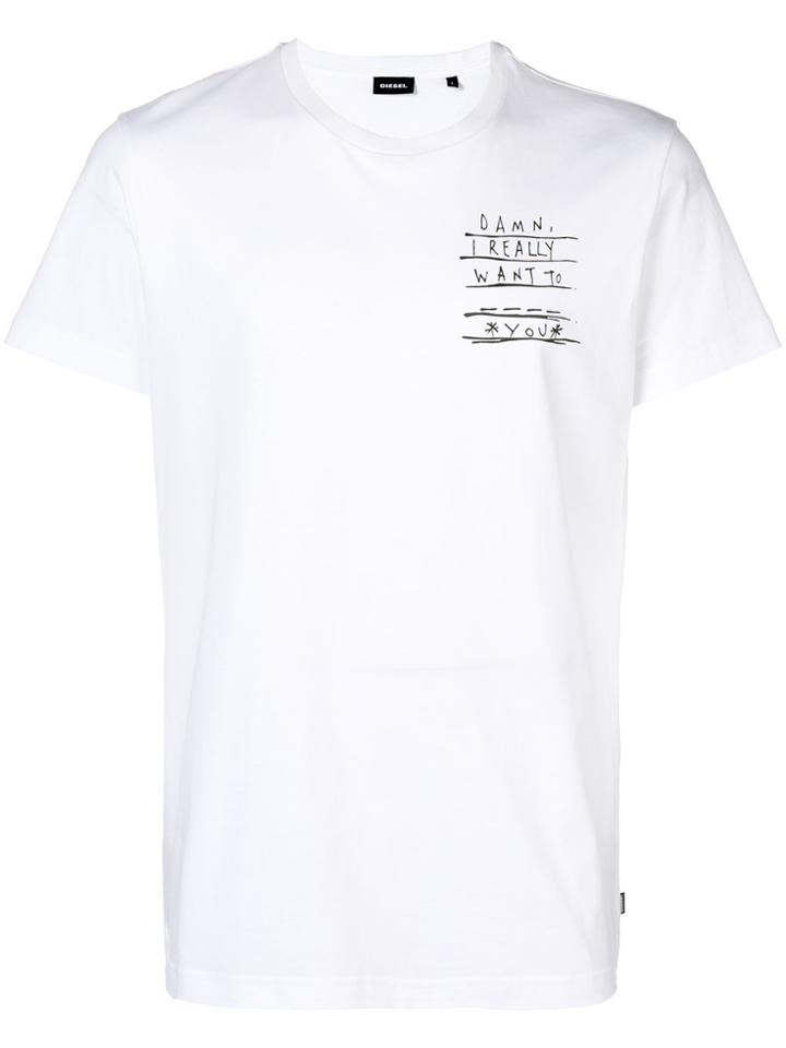 Diesel Slogan Patch T-shirt - White