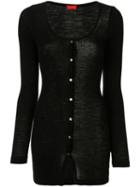 Des Prés Ribbed Mid-length Cardigan - Black