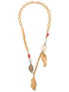 Marni Leaf Charm Long Necklace - Gold