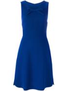 Boutique Moschino Front Bow Dress, Women's, Size: 44, Blue, Polyester/acetate/virgin Wool
