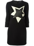 Neil Barrett 'pop Art Star' Dress, Women's, Size: 40, Black, Wool/modal/viscose/cotton