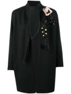 Antonio Marras Floral Embellished Coat - Black