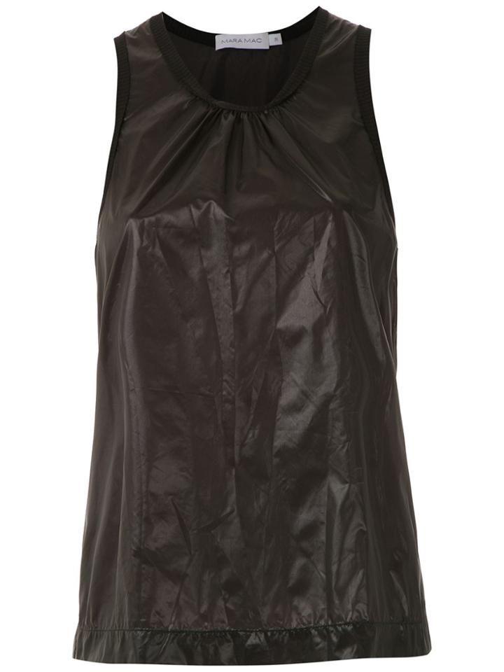 Mara Mac Gathered Tank Top - Black