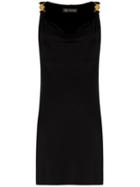 Versace Medusa Medallion Cowl-neck Dress - Black