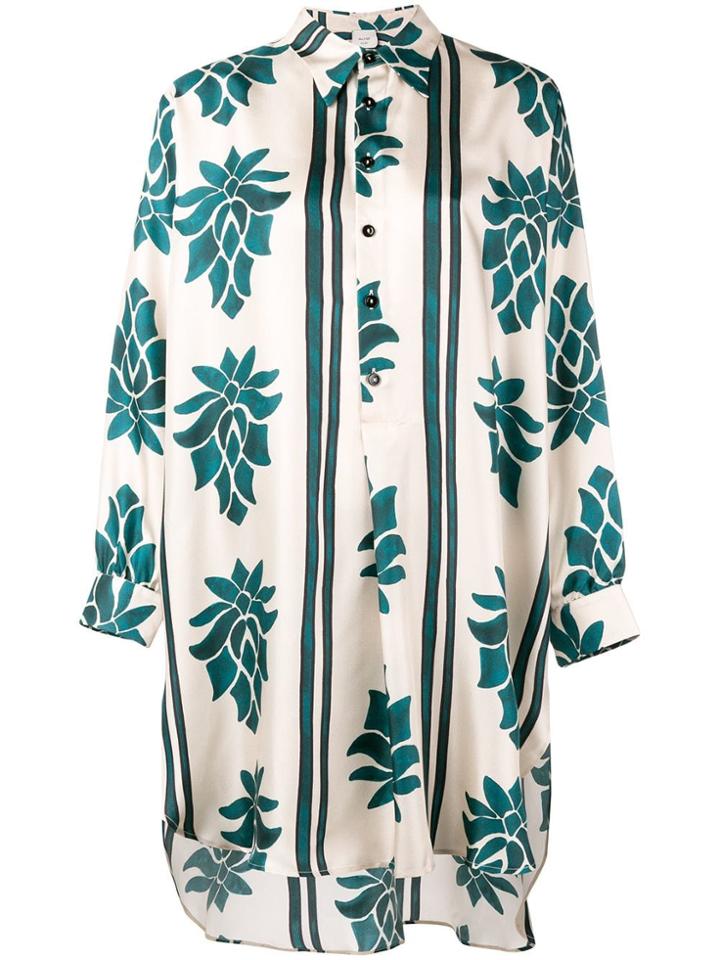 Alysi Floral Long-sleeve Blouse - White