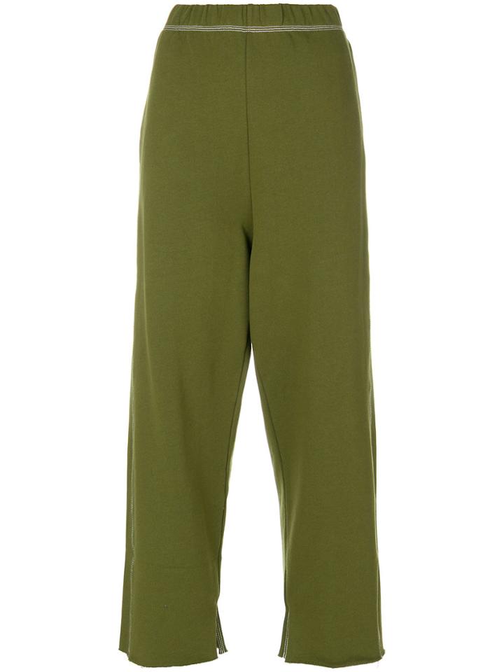 Mm6 Maison Margiela Oversized Raw Hem Joggers - Green