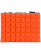 No Ka' Oi Medium Grid Textured Pouch - Yellow & Orange