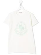 Moncler Kids Embroidered Logo T-shirt - White