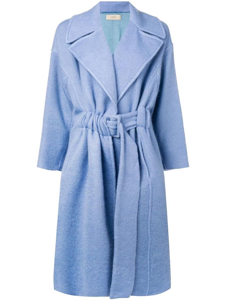 Maison Flaneur Belted Coat - Blue