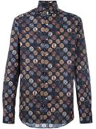 Gabriele Pasini Mystic Printed Shirt, Men's, Size: 42, Black, Cotton