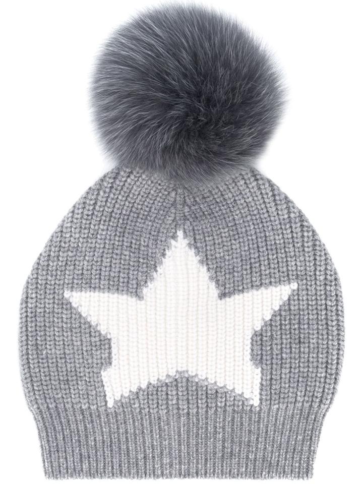 Lorena Antoniazzi Star Pom-pom Beanie - Grey
