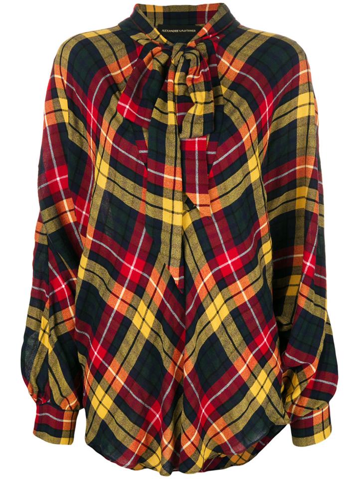 Alexandre Vauthier Oversized Check Blouse - Yellow & Orange