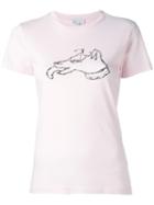 Bella Freud Distressed Dog T-shirt, Women's, Size: Small, Pink/purple, Cotton