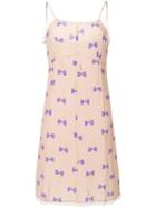Miu Miu Bow Print Dress - Pink