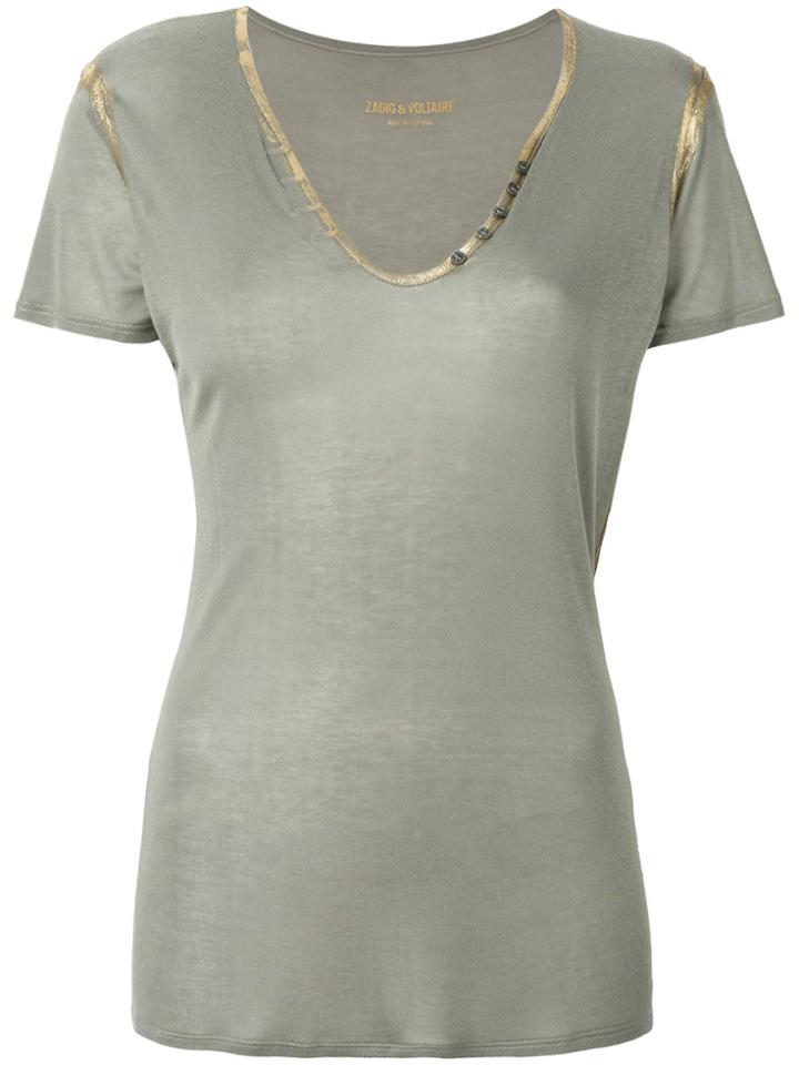 Zadig & Voltaire Foil Detail T-shirt - Green