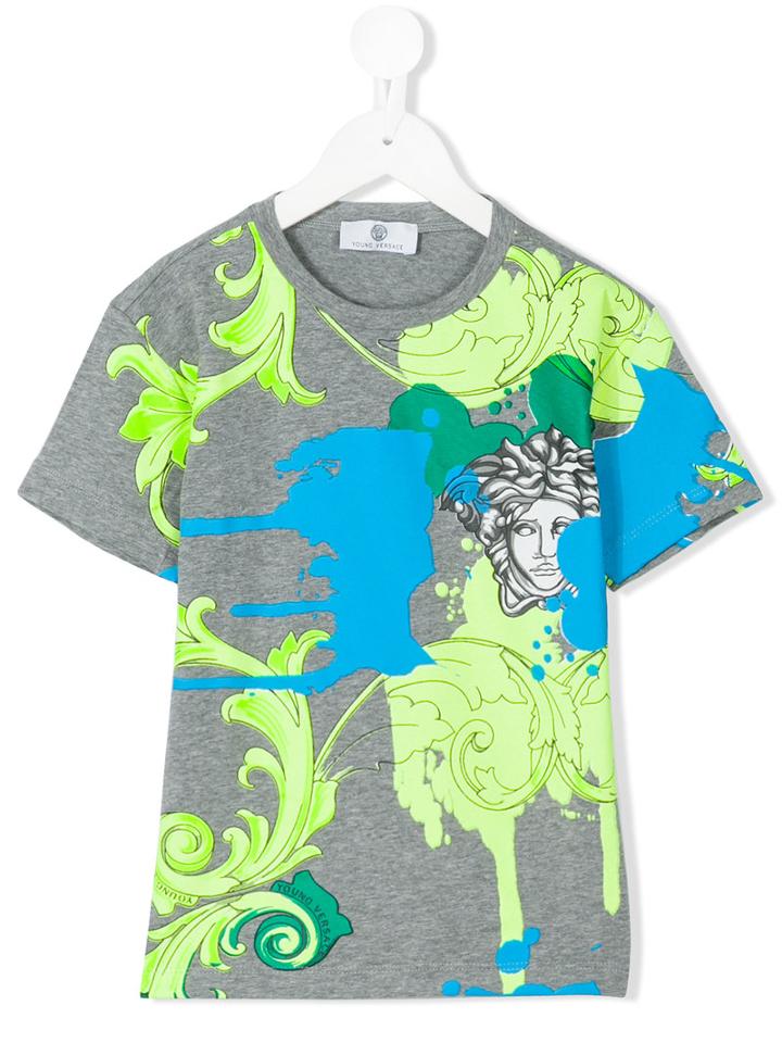 Young Versace - Medusa Print T-shirt - Kids - Cotton/spandex/elastane - 6 Yrs, Grey