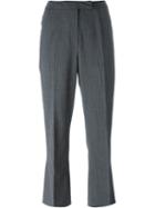 John Galliano Vintage Cropped Pinstripe Trousers, Women's, Size: 38, Grey